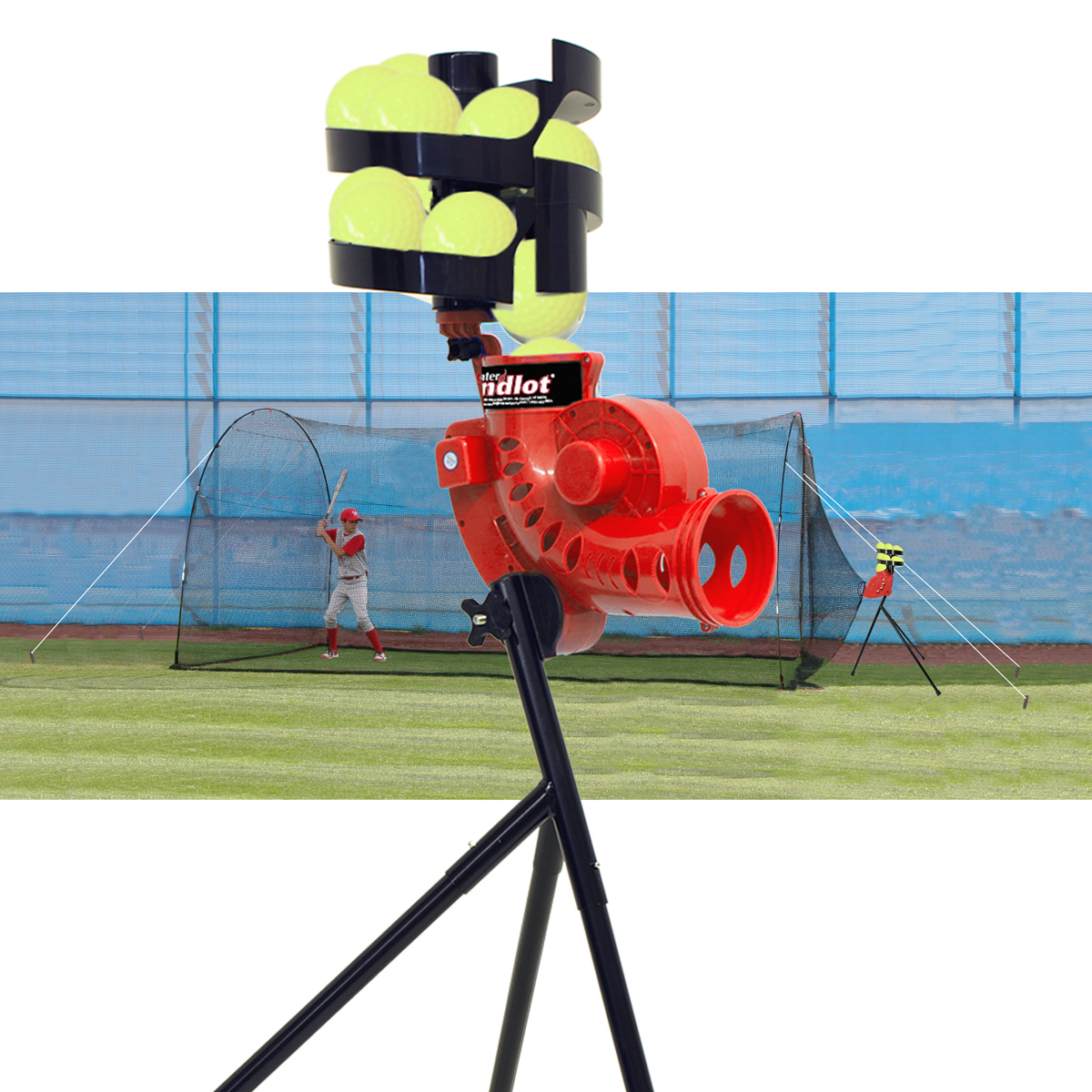 Sandlot Batting Cage With <br> 
BONUS: Lite Baseball Pitching Machine